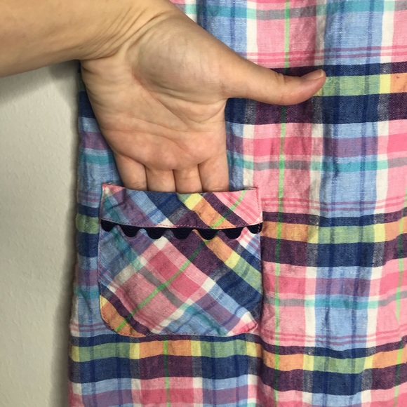 Vineyard Vines sleeveless plaid shift dress size 8 - Picture 3 of 5